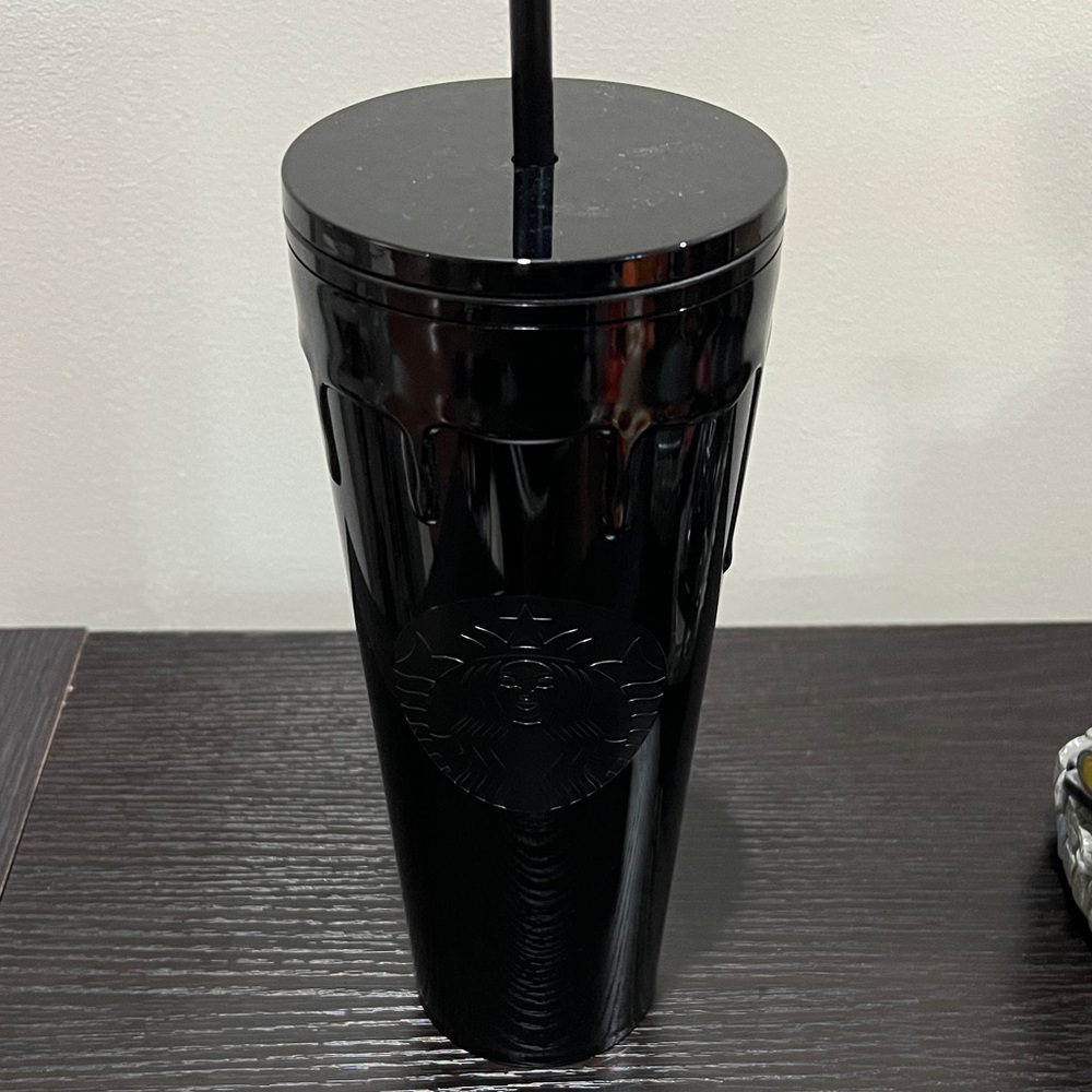 Starbucks Midnight Black slime Halloween Tumbler with Straw
